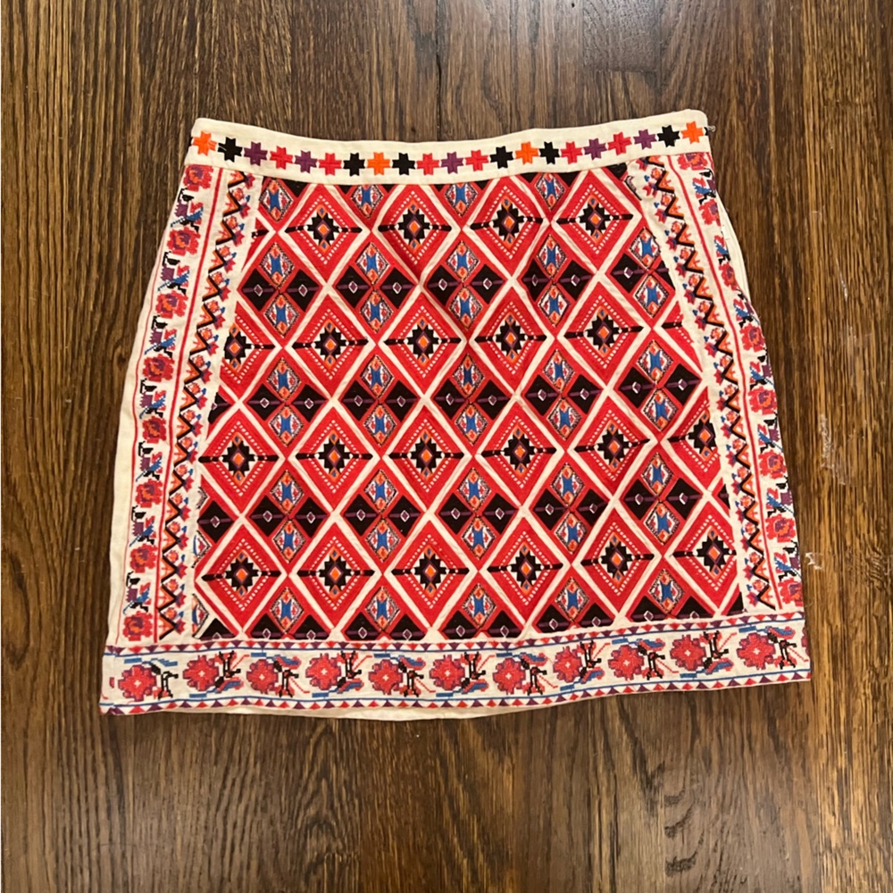 Boutique Skirt with multi colored embroidery.